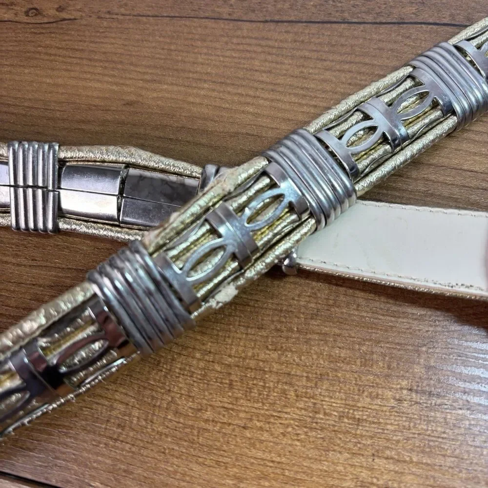 Vintage Gold and Silver Belt Made In Taiwan Ladies